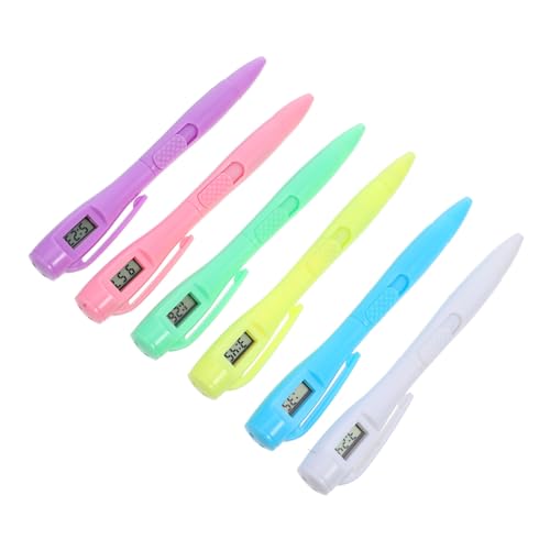 SEWACC 6 Stück Kugelschreiber mit Integriertem Digitaluhr Elegante Schulstationery für Studierende Praktische Schreibwerkzeuge mit Uhrzeit Anzeige Robustes Design für Effektives SEWACC 6 Stück Kugelschreiber mit Integriertem Digitaluhr Elegante Schulstationery für Studierende Praktische Schreibwerkzeuge mit Uhrzeit Anzeige Robustes Design für Effektives von SEWACC