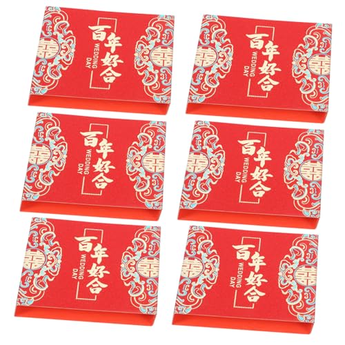 SEWACC 6 Stück Luxuriöse Chinesische Hochzeit Geldumschläge Set Papierhüllen für Bargeld bis Yuan Elegante Bundhüllen mit Kultureller Bedeutung Stilvoll und Langlebig für Traditionelle von SEWACC