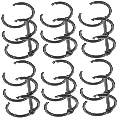 SEWACC 6 Stück Metall Binder Ringe Schwarz für Scrapbooking DIY und Bürobedarf Leicht und Tragbar für Lose und Ordnerorganisation von SEWACC
