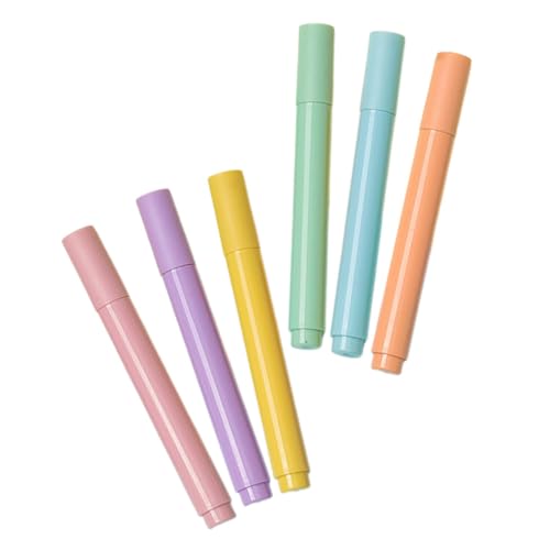 SEWACC 6 Stück Pastell Highlighter Marker Bunte Textmarker für Schüler Lehrer und Bürobedarf Markierstifte für Notizen Journals und Kreative Projekte von SEWACC