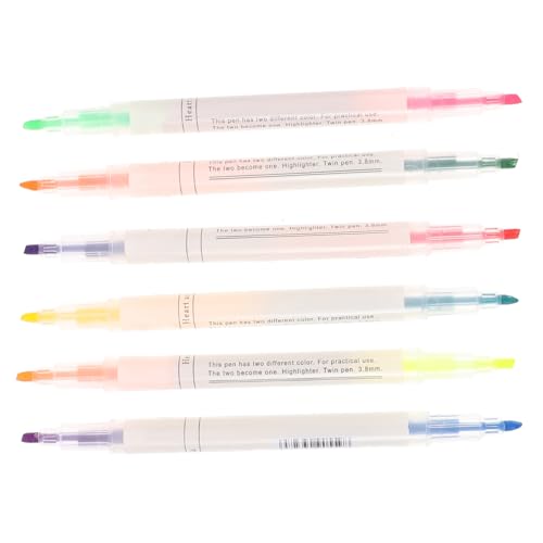SEWACC 6 Stück Pastell Textmarker für Studenten Doppelspitze Markierungsstifte DIY Scrapbooking und Notizen Portable Marker Leuchtenden Farben für Schule und Büro SEWACC 6 Stück Pastell Textmarker für Studenten Doppelspitze Markierungsstifte DIY Scrapbooking und Notizen Portable Marker Leuchtenden Farben für Schule und Büro von SEWACC