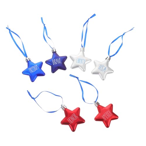 SEWACC 6 Stück Patriotische Fünfzackige Sterne Hängende Ornamente für Unabhängigkeitstag Deko für Feiern und Partys Symbol der Patriotismus und Festlichkeit von SEWACC