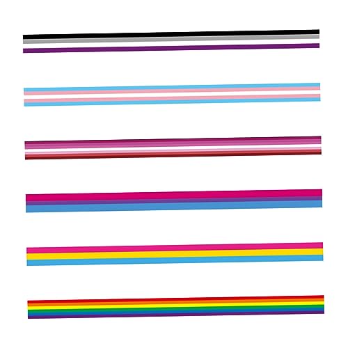 SEWACC 6 Stück Regenbogenflaggen Streamer Geschenkverpackungsband Lgbt Regenbogenband Schleife Zur Herstellung Von Schleifen Dekorative Bänder Für Kopfschmuck von SEWACC