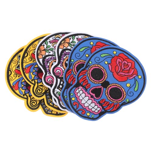 SEWACC 6 Stück Skull Aufnäher Gesticktem für Halloween Bügelpatches zur Dekoration für Bekleidungsreparaturen und DIY Projekte SEWACC 6 Stück Skull Aufnäher Gesticktem für Halloween Bügelpatches zur Dekoration für Bekleidungsreparaturen und DIY Projekte von SEWACC