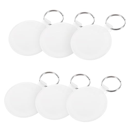 SEWACC 6 Stück Sublimations Schlüsselanhänger Blanks Transparente Hitzetransfer Rohlinge Runde DIY Anhänger für Handwerk Personalisierbare Schlüsselringe Langlebig und Vielseitig von SEWACC