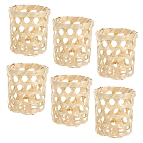 SEWACC 6 Stück Teelichthalter Korb aus Stabilem Material Vintage Eleganter Kerzenhalter für DIY Bastelprojekte und Tischdekoration Vielseitiger Kerzenständer für Party Hochzeit Wohnzimmer von SEWACC
