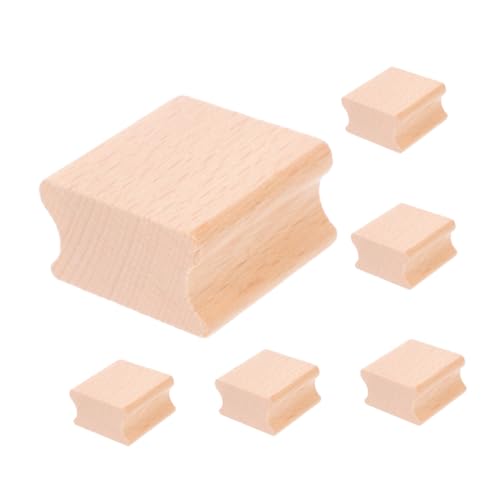 SEWACC 6 Stück Teiliges Buchenholz Stempelblöcke mit Gerillter Oberfläche Präzise Holzstempel zum Schnitzen für DIY Bastelstempel Kartengestaltung und Detailreiche Holzsiegelkunst von SEWACC