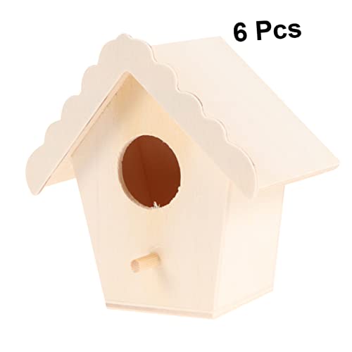 SEWACC 6 Stück Teiliges Diy Holz Vogelhaus zum Bemalen Stabiles Nistkasten Modell mit Dickem Seil Unvollendetes Bastelset für Dekorativer Desktop Ornamenteinsatz für Zuhause und Büro SEWACC 6 Stück Teiliges Diy Holz Vogelhaus zum Bemalen Stabiles Nistkasten Modell mit Dickem Seil Unvollendetes Bastelset für Dekorativer Desktop Ornamenteinsatz für Zuhause und Büro von SEWACC