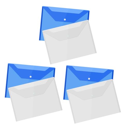 SEWACC 6 Stück Teiliges Dokumentenmappe Dicke Transparente Dateiordner mit Druckknopfverschluss Robuste Sammelmappe für Büro und Zuhause Mil Klare und Blaue Kunststoffhüllen für Sichere von SEWACC