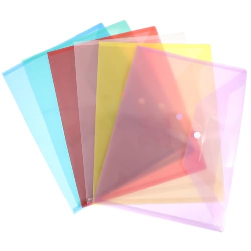 SEWACC 6 Stück Teiliges Dokumentenumschläge mit Druckknopfverschluss Transparente Aufbewahrungstaschen für Büro Schule und Reisen aus Robustem Material für Organisation von Unterlagen von SEWACC