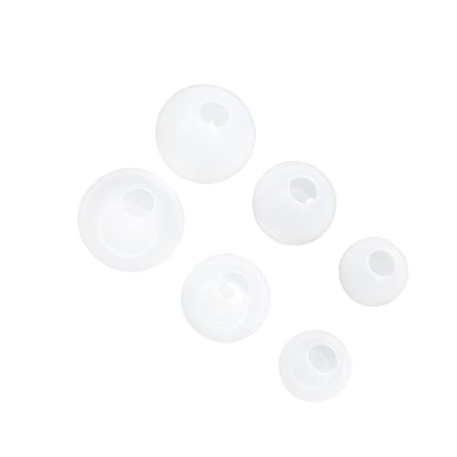 SEWACC 6 Stück Teiliges Epoxidharz Silikonform Runde Kugelformen DIY Resin Anhänger Gießform Hochtransparent Wiederverwendbar Einfache Entformung für Schmuckherstellung und Basteln von SEWACC