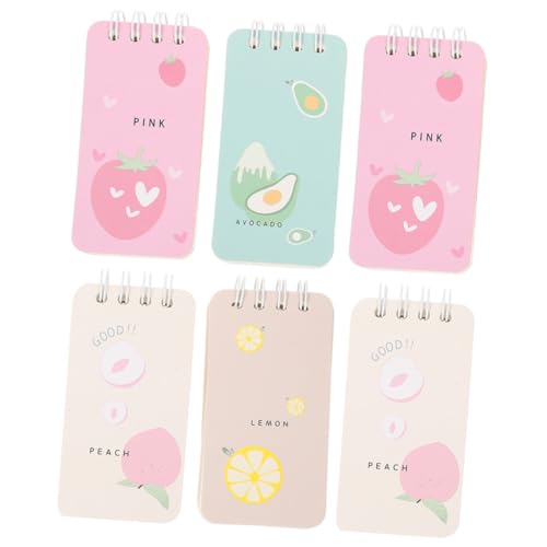 SEWACC 6 Stück Teiliges Kleine Spiral Notizblöcke mit Blanko Tragbare Schreibblöcke für Schule Büro und Zuhause Handliche Memo Pads mit Farbenfrohem Design für Schnelle Notizen und von SEWACC