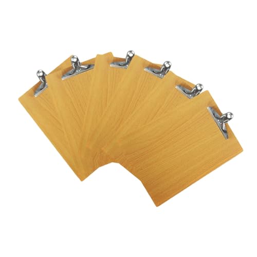 SEWACC 6 Stück Teiliges Klemmbrett mit Robustem Metallclip Langlebiges Holz Clipboard mit Rundem Kantendesign Stark Klemmend Rost Beschichtung für Büro und Dokumentenorganisation SEWACC 6 Stück Teiliges Klemmbrett mit Robustem Metallclip Langlebiges Holz Clipboard mit Rundem Kantendesign Stark Klemmend Rost Beschichtung für Büro und Dokumentenorganisation von SEWACC
