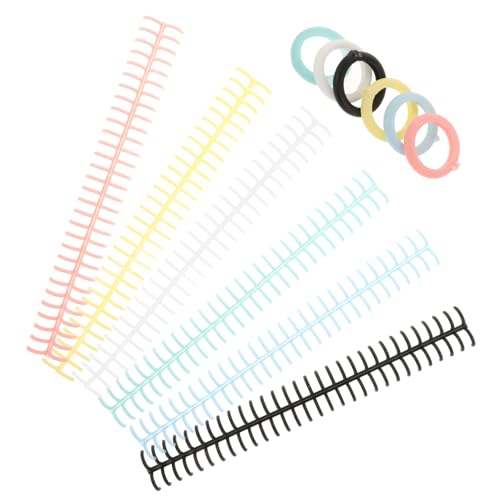 SEWACC 6 Stück Teiliges Kunststoff Binderinge für Lochung Buchbinderinge Bunte Spiralringe für Lose Notizbuch DIY Büro Schule von SEWACC