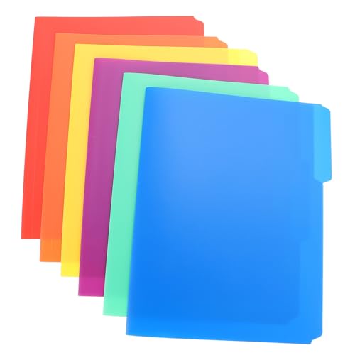 SEWACC 6 Stück Teiliges Kunststoff Testpapier Organizer Farbige Schnellhefter mit Glatten Kanten Praktischer Dokumentenordner für Schule Büro und Zuhause Stabiler Plastikmappe für von SEWACC