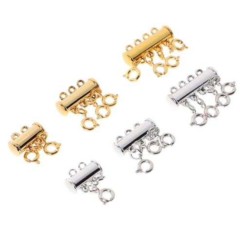 SEWACC 6 Stück Teiliges Magnetverschluss Schmuck Verschluss Multi Reihig Snap Haken für DIY Armband Halskette Starker Magnetverschluss in Silber und Gold für Sichere Schmuckherstellung SEWACC 6 Stück Teiliges Magnetverschluss Schmuck Verschluss Multi Reihig Snap Haken für DIY Armband Halskette Starker Magnetverschluss in Silber und Gold für Sichere Schmuckherstellung von SEWACC