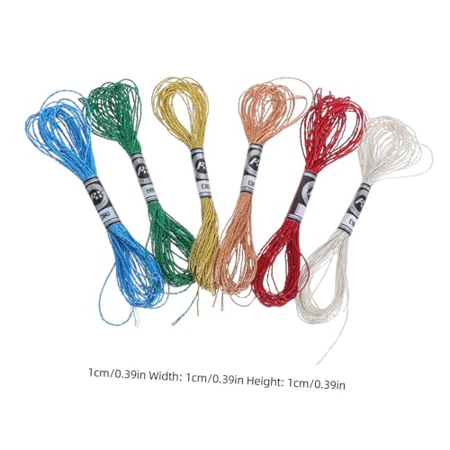 SEWACC 6 Stück Teiliges Metallic-stickgarn Glitter Stickfaden aus Polyester Glänzend für Kreuzstich Handstickerei DIY Armbänder Anfänger und Profis von SEWACC