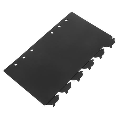 SEWACC 6 Stück Teiliges Pp register mit Ringbuch lochung Schwarze Flexible Klassifizierungs trennblätter für Ordner Abnehmbare Kunststoff index tabs zur Dokumenten Notizbuchorganisation von SEWACC