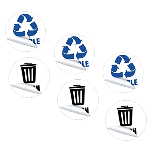 SEWACC 6 Stück Teiliges Recycling Aufkleber Set Selbstklebend für Mülltonnen Wetterfeste Etiketten zur Mülltrennung Geeignet für Glatte Oberflächen Wie für Zuhause Büro und Gewerbe von SEWACC