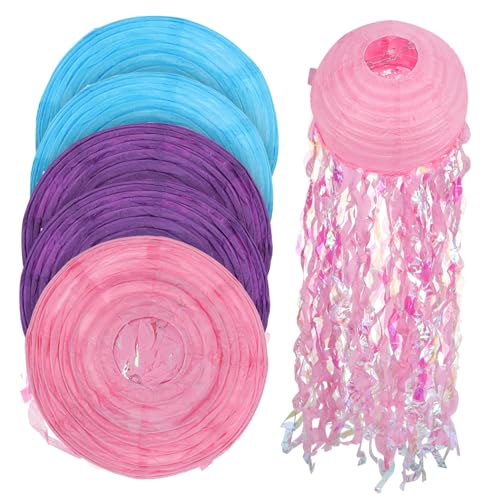 SEWACC 6 Stück Teiliges Set Quallen Papierlaternen Halbkreisförmige Regenbogen Laternen Tiefem Lila und Himmelblau für Themenpartys Hochzeiten und Innendekorationen SEWACC 6 Stück Teiliges Set Quallen Papierlaternen Halbkreisförmige Regenbogen Laternen Tiefem Lila und Himmelblau für Themenpartys Hochzeiten und Innendekorationen von SEWACC