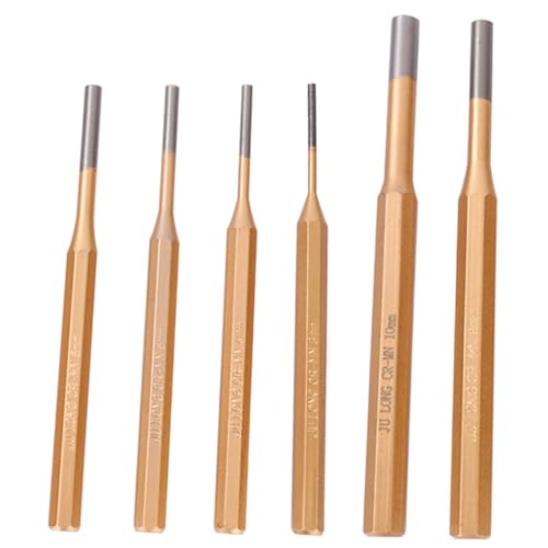 SEWACC 6 Stück Teiliges Splinttreiber set aus Hochfestem Kohlenstoffstahl Präzise Pin Punches in Verschiedenen Gleichmäßige Schlagkraftverteilung für Uhrmacher Reparaturarbeiten von SEWACC