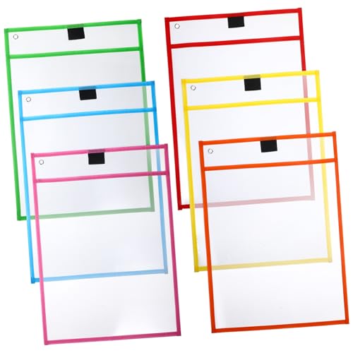 SEWACC 6 Stück Teiliges Transparente Trockene Abwischbare Dokumententaschen Wiederverwendbare Papierhüllen mit Glatter Oberfläche Leicht zu Reinigen für Schule Büro und Zufällige Farbe SEWACC 6 Stück Teiliges Transparente Trockene Abwischbare Dokumententaschen Wiederverwendbare Papierhüllen mit Glatter Oberfläche Leicht zu Reinigen für Schule Büro und Zufällige Farbe von SEWACC
