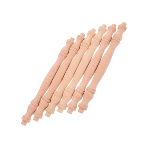 SEWACC 6 Stück Teiliges Unbehandelte Holzspindeln aus Massivem Holz Dekorative Baluster für Möbel und Innentreppen Kompakte Vielseitig Einsetzbar für DIY und Wohnraumgestaltung von SEWACC