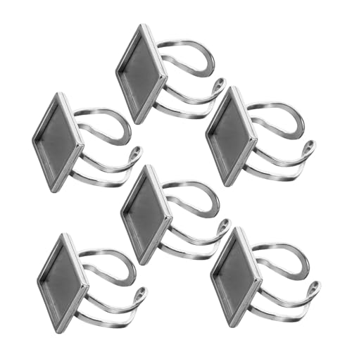 SEWACC 6 Stück Teiliges Verstellbare Edelstahl Ringrohlinge Quadratisch für Schmuckherstellung DIY Ringbasen Langlebig Komfortabel Geeignet für Kreative Schmuckdesigner SEWACC 6 Stück Teiliges Verstellbare Edelstahl Ringrohlinge Quadratisch für Schmuckherstellung DIY Ringbasen Langlebig Komfortabel Geeignet für Kreative Schmuckdesigner von SEWACC