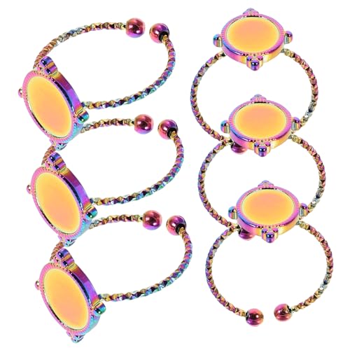 SEWACC 6 Stück Teiliges Verstellbares Ringrohling aus Ovale Offene DIY Ringfassung Anpassbare Schmuckbasis für Ringgrößen Kreative Bastelringe für Geschenkideen und Besondere Anlässe von SEWACC