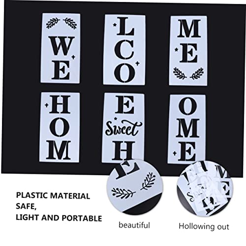 SEWACC 6 Stück Teiliges Welcome Sign Stencils aus Wasserdichtem Kunststoff Wiederverwendbare Zeichenschablonen für Holz Türen Veranda Einfach zu Verwenden Langlebig und Leicht für DIY SEWACC 6 Stück Teiliges Welcome Sign Stencils aus Wasserdichtem Kunststoff Wiederverwendbare Zeichenschablonen für Holz Türen Veranda Einfach zu Verwenden Langlebig und Leicht für DIY von SEWACC