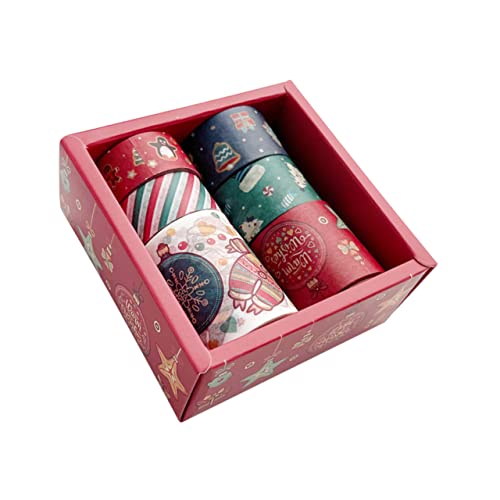 SEWACC 6 Stück Weihnachts Washi Tape Dekoratives Klebeband für Scrapbooking Journaling und Geschenkverpackungen mit Festlichen Mustern und Kreativen Designs von SEWACC