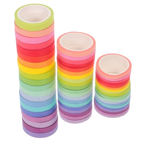SEWACC 60 Rollen Journal Malerei Scrapbooking Und Farbige Maler Präsentieren Dünne DIY Bulletin Tapes Craft Scrapbook Mit Projekten Klebeband Dekorative Aufkleber Supplies Drei Karte von SEWACC