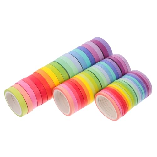 SEWACC 60 Rollen Teiliges Washi Tape Set Dünn Buntes Masking Tape mit Candy farben Dekoratives Klebeband für DIY Scrapbooking Handwerk Planer Journal und Bastelbedarf von SEWACC