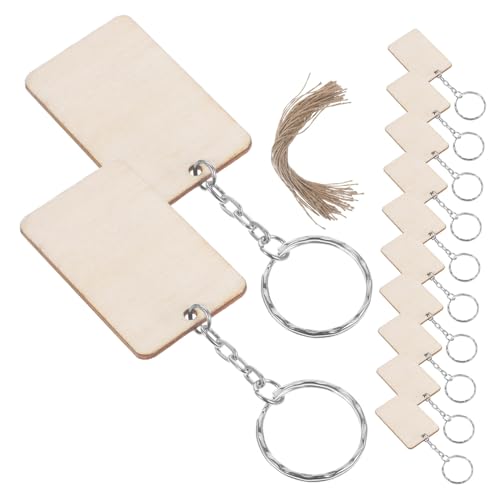SEWACC 60 Sätze Teiliges DIY Rechteckige Holzscheiben Unvollendete Holzstücke Robust für Kreative Schlüsselanhänger Schlüsselanhänger Dekoration mit Schlüsselringen und Jutebändern SEWACC 60 Sätze Teiliges DIY Rechteckige Holzscheiben Unvollendete Holzstücke Robust für Kreative Schlüsselanhänger Schlüsselanhänger Dekoration mit Schlüsselringen und Jutebändern von SEWACC
