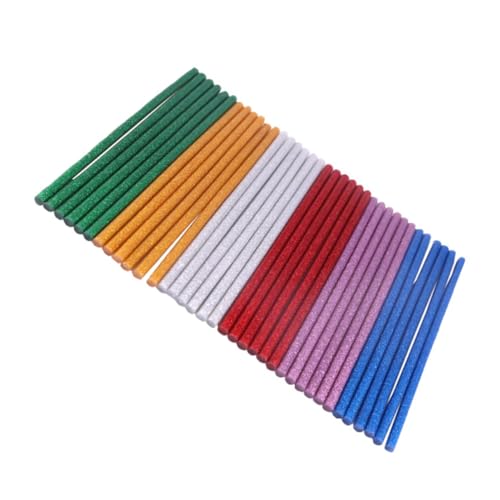 SEWACC 60 Stück Bunte Hot Melt Klebesticks mit Glitzereffekt EVA Harz DIY Bastelkleber für Handwerk Schnelle Schmelzung Starke Haftung Geeignet für Heißklebepistolen von SEWACC