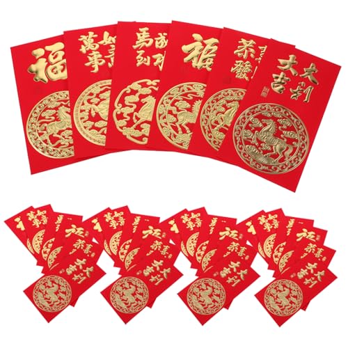 SEWACC 60 Stück Chinesische Rote Umschläge Jahr Des Pferdes Traditionelle Hongbao für Frühlingsfest Geschenkumschläge Mehrzweck Neujahrs Geschenktüten SEWACC 60 Stück Chinesische Rote Umschläge Jahr Des Pferdes Traditionelle Hongbao für Frühlingsfest Geschenkumschläge Mehrzweck Neujahrs Geschenktüten von SEWACC
