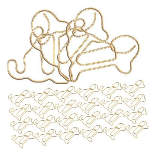 SEWACC 60 Stück Hund Büroklammern Kawaii Dog Design Dekorative Clips für Bürobedarf Kreative Lesezeichen und Dokumentenorganisation Süße Tierform Büroklammern Gold SEWACC 60 Stück Hund Büroklammern Kawaii Dog Design Dekorative Clips für Bürobedarf Kreative Lesezeichen und Dokumentenorganisation Süße Tierform Büroklammern Gold von SEWACC