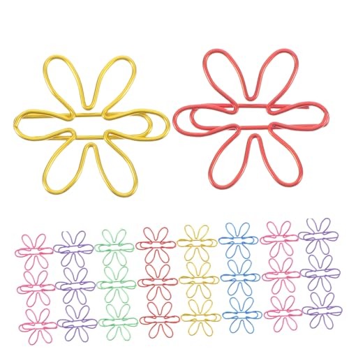 SEWACC 60 Stück Lustige und Niedliche Büroklammern für Schule Bookmarks Bunte Metallclips Gold Blau Rot und Grün von SEWACC