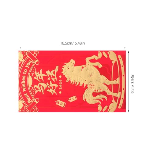 SEWACC 60 Stück Neujahrs-rotumschläge mit Pferdemotiv Langlebige Hong Bao Umschläge für Neujahrsgeld für Frühlingsfest Hochzeiten Geburtstage und Partygeschenke von SEWACC