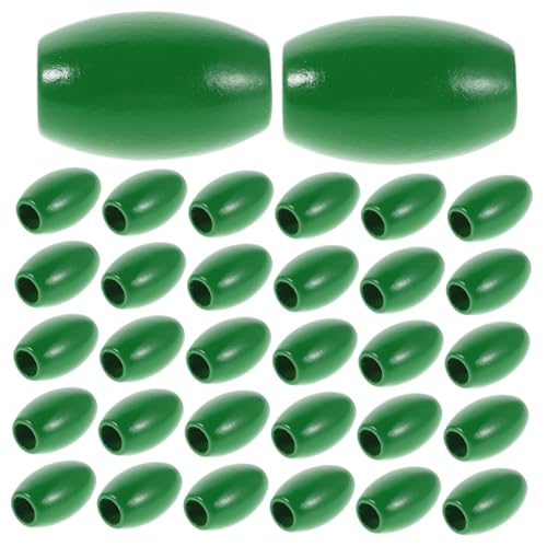 SEWACC 60 Stück Ovale Holzperlen: 30 X 20 Mm, Lose Holz-abstandshalterperlen, Charms, Perlen Zum Basteln, Für Armbänder, Schmuckherstellung, Grün von SEWACC