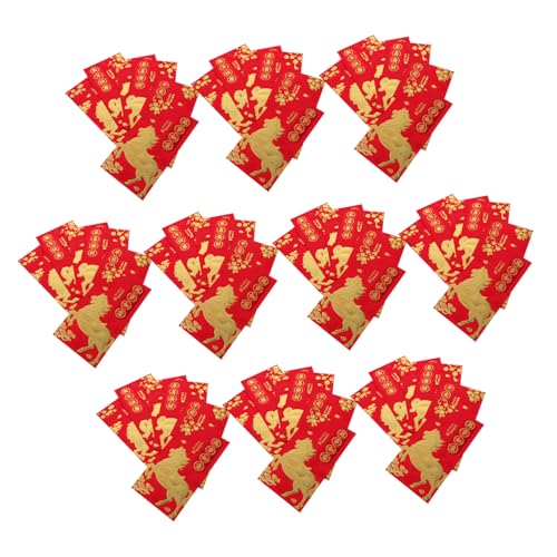 SEWACC 60 Stück Rote Umschläge Jahr Des Pferdes Chinesische Neujahrsumschläge Glücksbringer Geldumschläge Traditionelle Hong Bao Für Frühlingsfest Familie Freunde von SEWACC