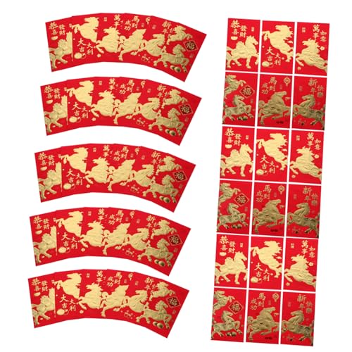SEWACC 60 Stück Rote Umschläge Jahr Des Pferdes Kreative Hong Bao Geldumschläge Frühlingsfest Hochzeit Geburtstag Traditionell Glücksbringer Geschenkumschläge Design SEWACC 60 Stück Rote Umschläge Jahr Des Pferdes Kreative Hong Bao Geldumschläge Frühlingsfest Hochzeit Geburtstag Traditionell Glücksbringer Geschenkumschläge Design von SEWACC