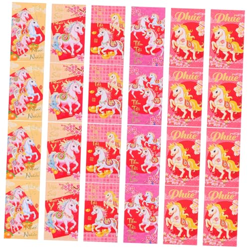 SEWACC 60 Stück Rote Umschläge für das Frühjahrsfest des des Pferdes roter Umschlag Chinesische Geldumschläge für Bargeld traditionelle rote Tasche Frühlingsfest Papier von SEWACC