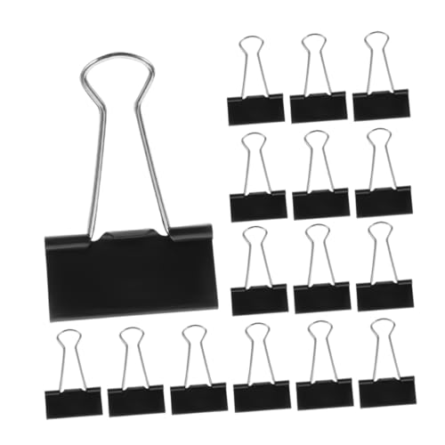 SEWACC 60 Stück Schwarze Metall Binder Clips Große Büroklammern für Dokumentenorganisation Starke Klammern mit Sicherem Griff Professionelle Papierhalter für Büro Schule Zuhause von SEWACC