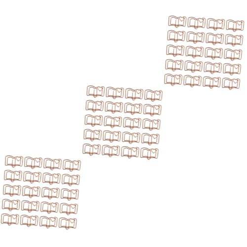 SEWACC 60 Stück Teiliges Buchförmige Lesezeichenklammern Herzform Metallklammern Büroklammern Memohalter für Notizen Foto Karten für Büro und Party Dekoration von SEWACC