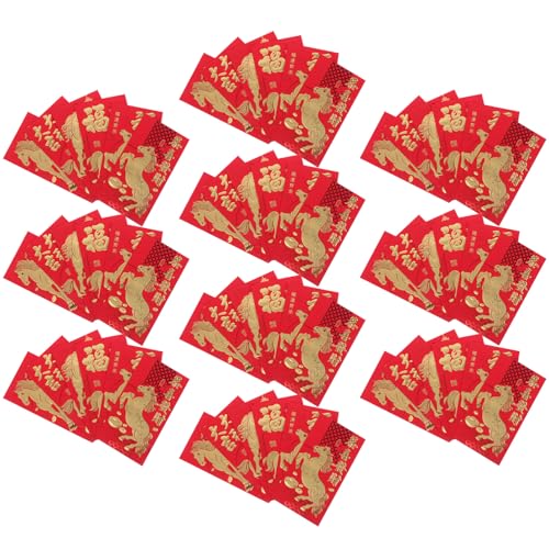SEWACC 60 Stück Teiliges Chinesische Neujahrsumschläge Rote Umschläge für Frühlingsfest mit Pferdemotiv Traditionelle Hongbao für Glück und Wohlstand für Lunar Year Geschenke von SEWACC