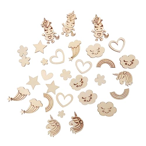 SEWACC 60 Stück Teiliges Diy Holz Einhorn Bemalbare Holzfiguren für Kreative Bastelideen Langlebiges Material Fördert Kreativität und Fantasie Malspielzeug für Jungen und Mädchen von SEWACC