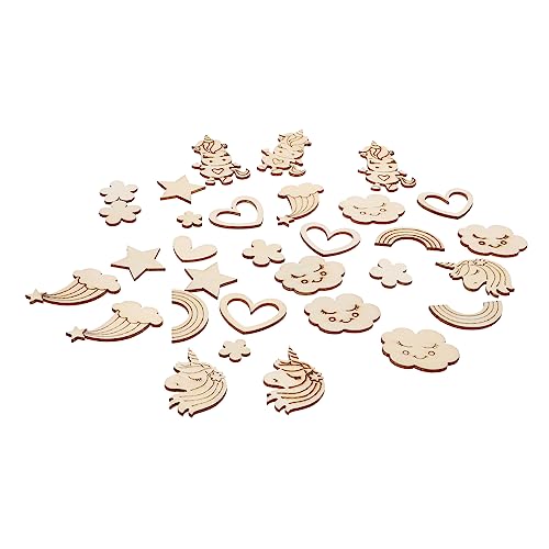SEWACC 60 Stück Teiliges Diy Holz Einhorn zum Bemalen Kreative Holzfiguren für Stabile und Sichere Bastelmaterialien Fördert Fantasie und Malfähigkeiten für Kinderzimmer Dekoration von SEWACC