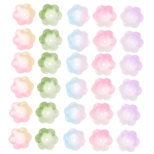 SEWACC 60 Stück Teiliges Glasblumenperlen mit Farbverlauf Dekorative Schmuckperlen für DIY Armbänder Halsketten Ohrringe Basteln Langlebige Glasperlen mit Filigranem Blumen design SEWACC 60 Stück Teiliges Glasblumenperlen mit Farbverlauf Dekorative Schmuckperlen für DIY Armbänder Halsketten Ohrringe Basteln Langlebige Glasperlen mit Filigranem Blumen design von SEWACC