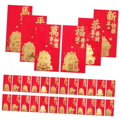 SEWACC 60 Stück Teiliges Rote Umschläge mit Kreativem Pferdejahr-design Großzügige für Geldgeschenke Traditionelle Vietnamesische Tet Money Envelopes für Neujahrsfeiern und von SEWACC